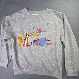 Disney Winnie the Pooh Sweatshirt Womens Large Pullover Tigger Piglet Eeyore